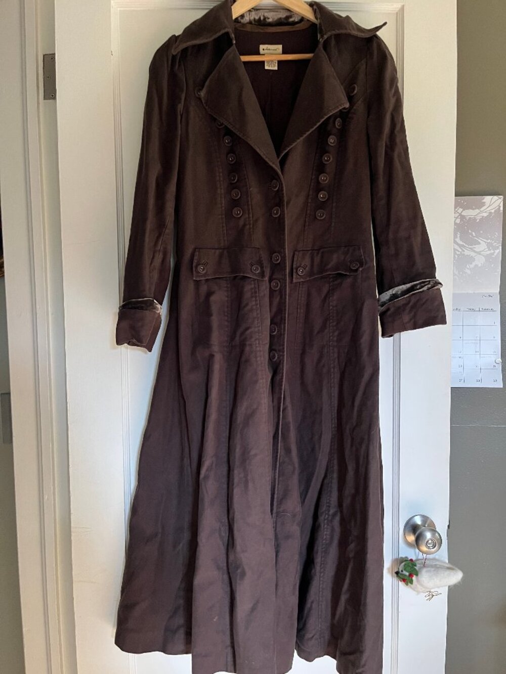 Vintage Anthro Elevenses Cotton Brown Pirate Coat